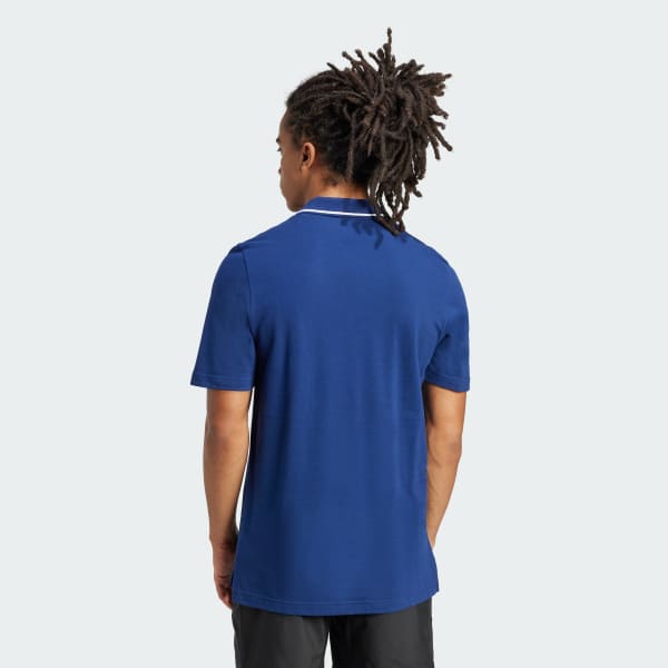 Blue Essentials Small Logo Piqué Polo Shirt