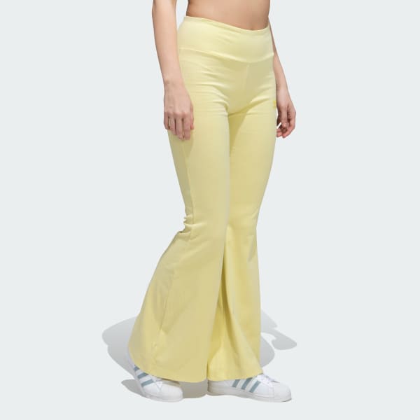 Yellow Essentials Rib Flared Leggings