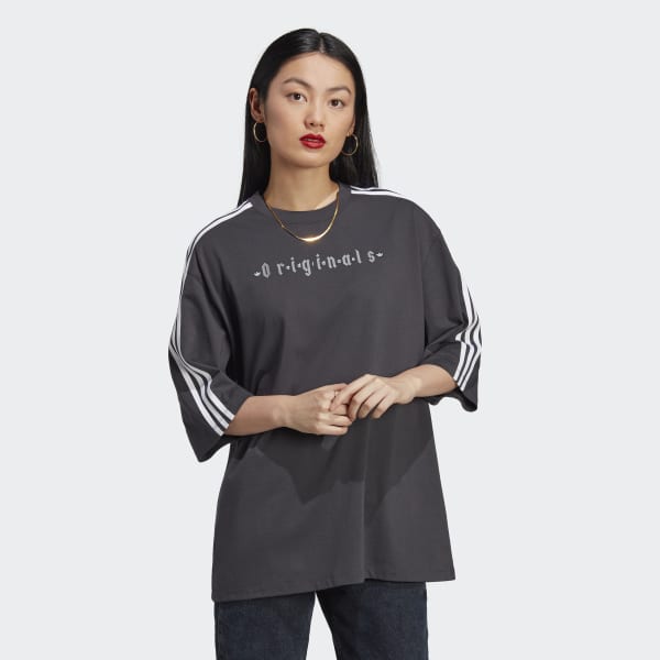 Støv Afdeling hvorfor adidas Oversized Tee - Grey | Women's Lifestyle | adidas US