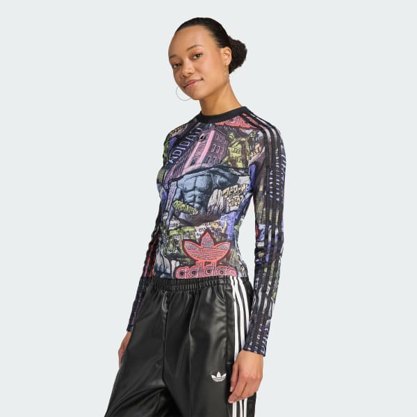 Flerfarvet adidas x Jeremy Scott AOP Power Mesh T-shirt