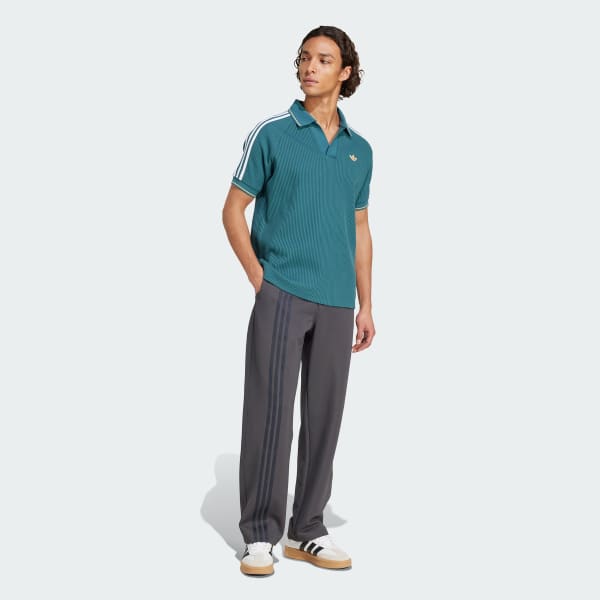 Adidas adidas Originals Waffle Knit Polo Shirt GLOBAL SHIPPING