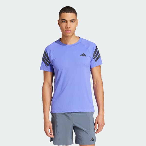 Blau Icon 3-Streifen T-Shirt