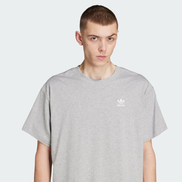 adidas Trefoil Essentials Oversized Tee - Grey | Free