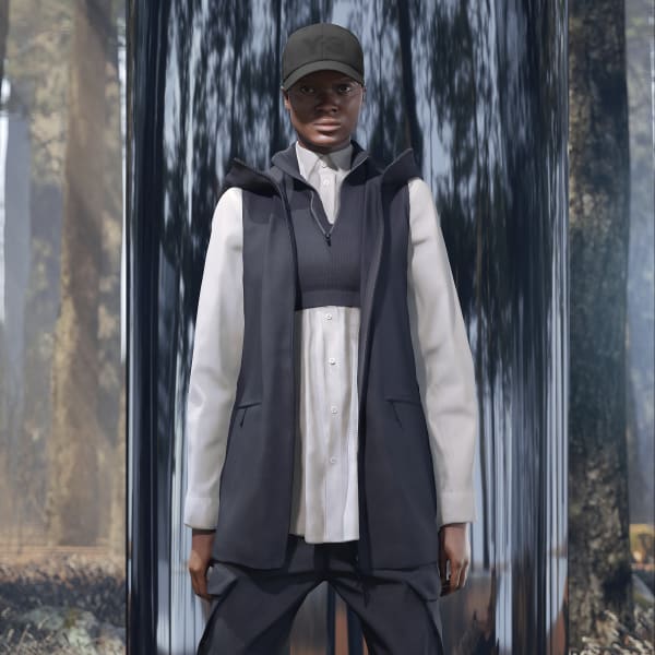 Weiss Y-3 Classic Chest Logo Button-Down Hemd