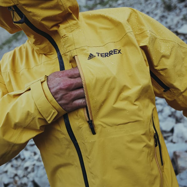 adidas Terrex Techrock GORE-TEX PRO Rain Jacket - Yellow | adidas UK