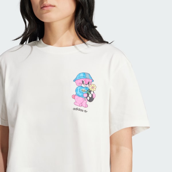 Adidas cropped tee white top