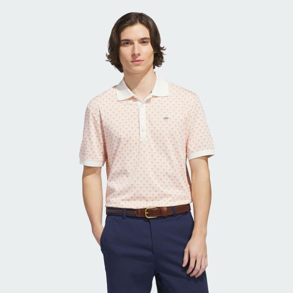 สีขาว เสื้อโปโล Originals All Over Trefoil