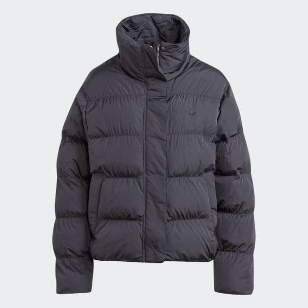 Svart Short Vegan Puffer Jacka