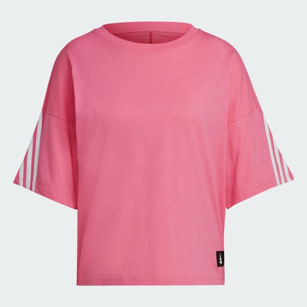 Adidas 3 stripe tee pink new arrivals