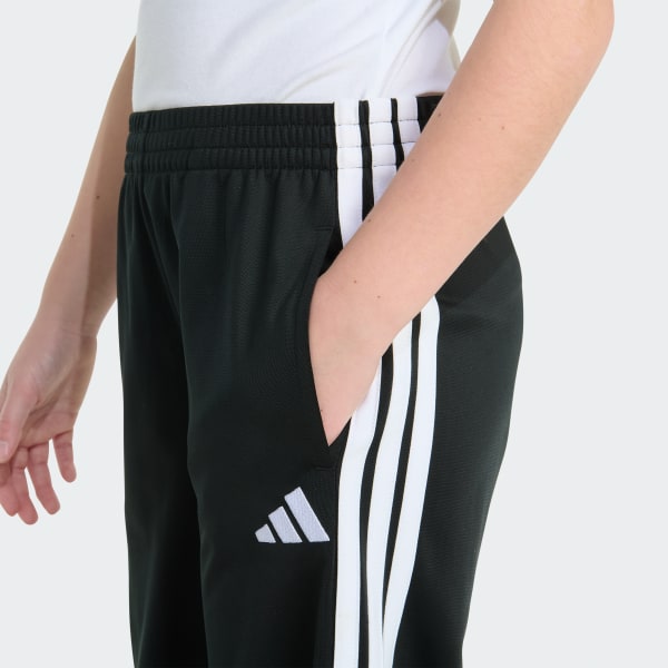 Black Elastic Waistband Tricot Wide Leg Pants

