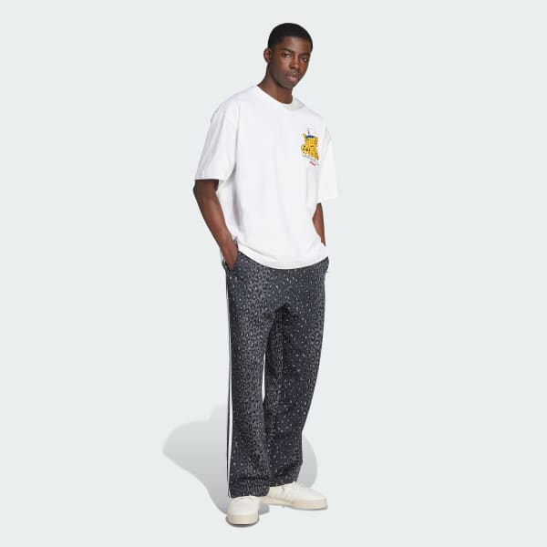 Black Firebird Loose Leopard Track Pants