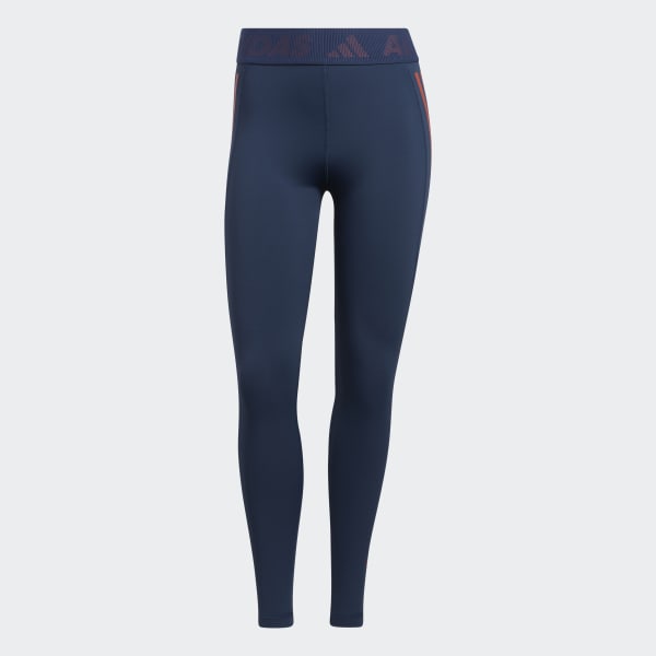 adidas Womens Techfit Logo Training Leggings Navy