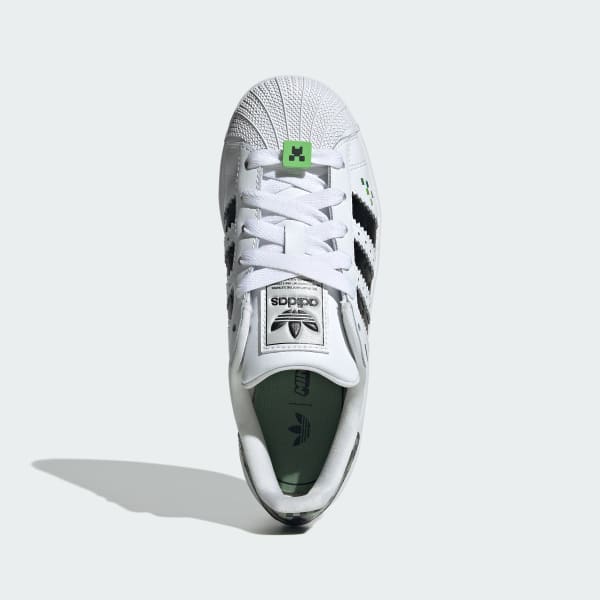 White Superstar II x Minecraft Shoes Kids