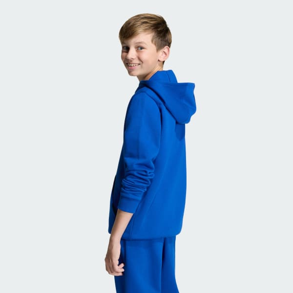 Blu Felpa con cappuccio