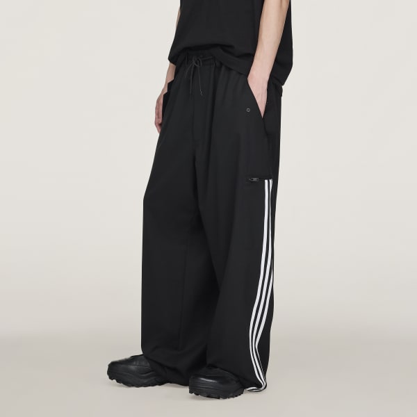 アディダス Y-3 REFINED WOOL STRAIGHT LEG PANTS - ブラック