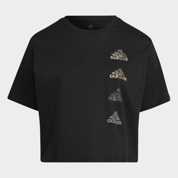 Adidas cropped deals tee black