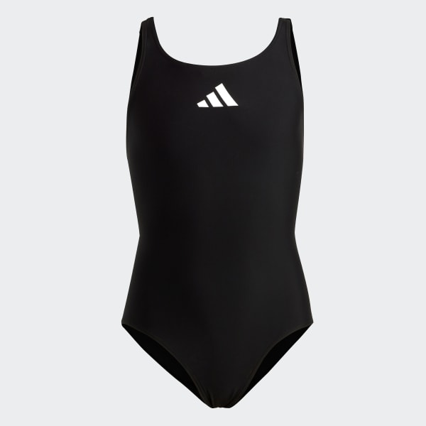 Black Solid Small Logo Swimsuit