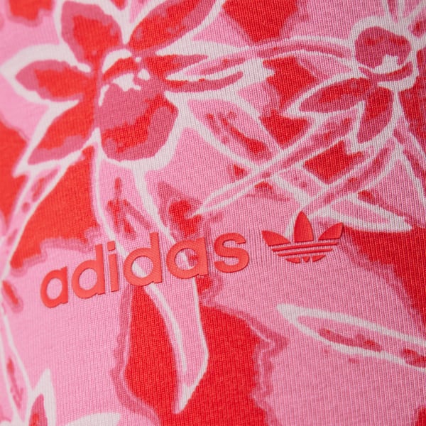 Adidas originals shorts with all over hotsell print in pink