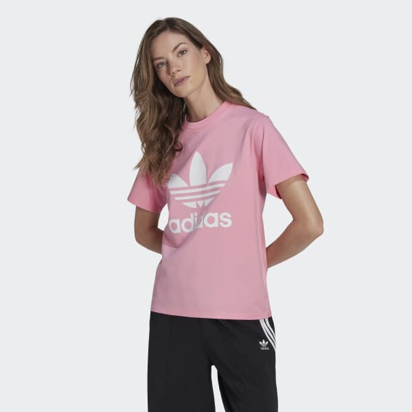 Buik Ansichtkaart hier adidas Adicolor Classics Trefoil Tee - Pink | Women's Lifestyle | adidas US