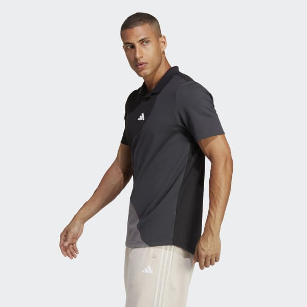 adidas Clubhouse Premium Classic Tennis Colorblock Polo Shirt