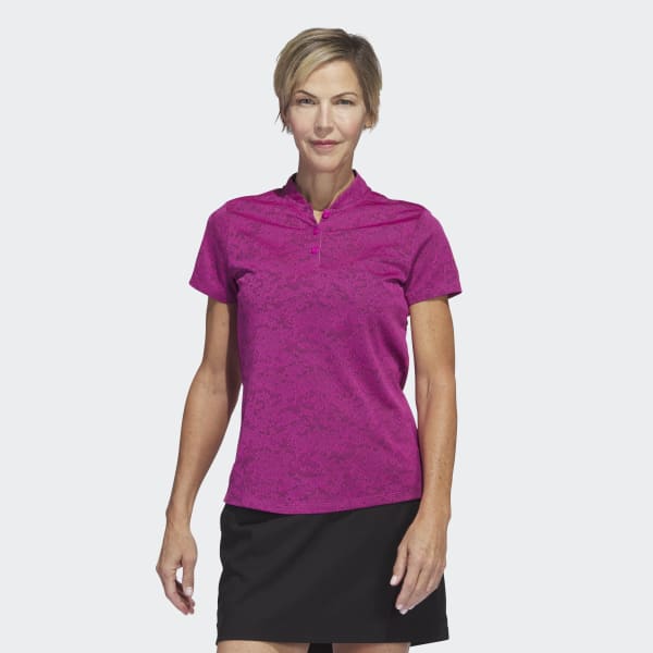 Pink Jacquard Golf Polo Shirt