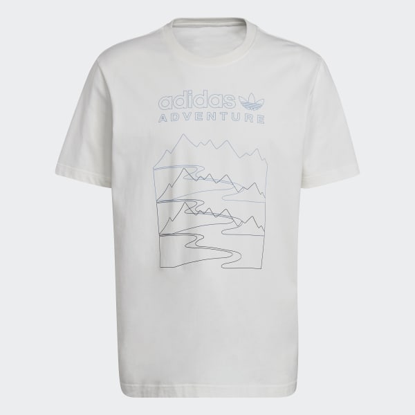 Blanc T-shirt adidas Adventure Mountain Front