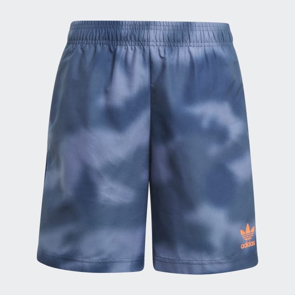 Blue Allover Print Camo Swim Shorts