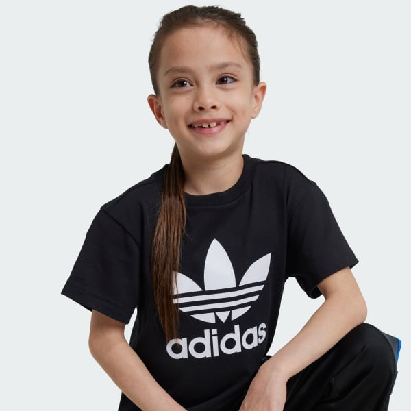 Tシャツ・カットソー adidas Adicolor Trefoil T-Shirt Kids Black IY2389 adidas Adicolor Trefoil Tee Kids - Black | Free Shipping