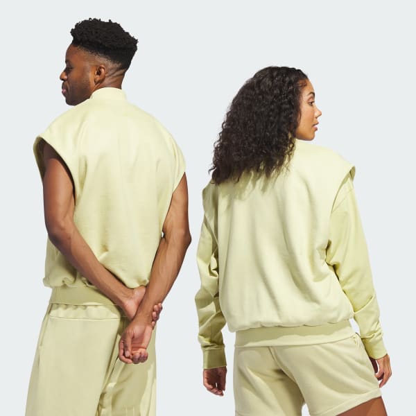 Yellow Basketball Sueded Sleeveless Sweatshirt