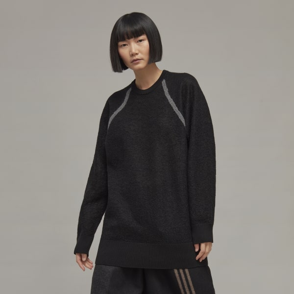 Black Y-3 Classic Sheer Knit Crew Sweatshirt AT140