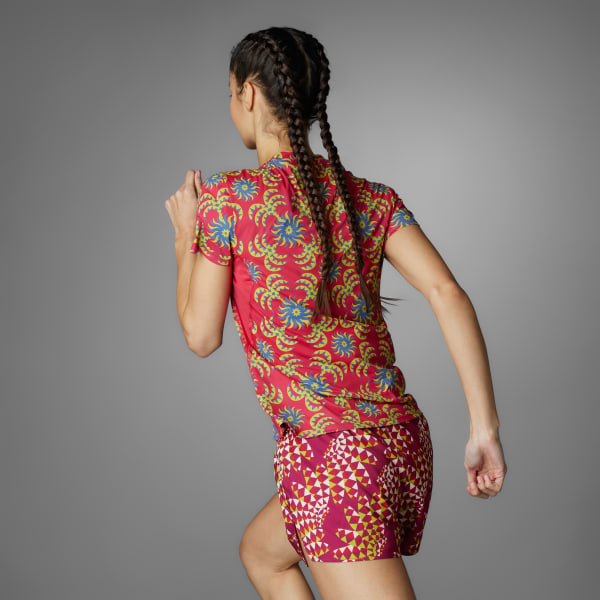 สีแดง เสื้อยืด Adizero x FARM