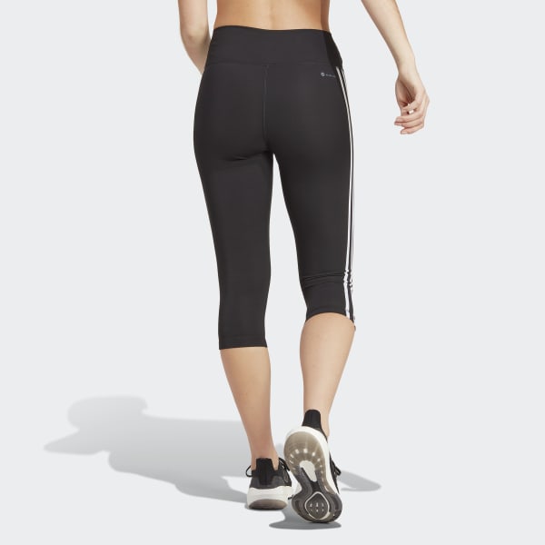 adidas Daily Run 3-Stripes Tights Black Women's Compression Running Pants  HS5454