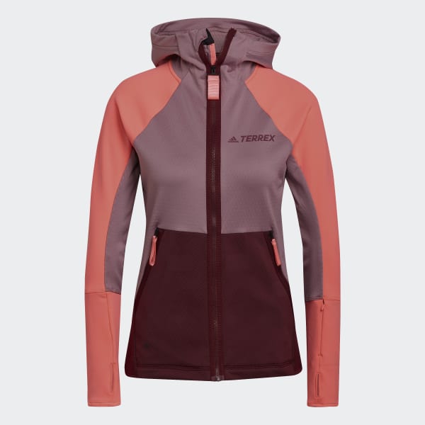 Morado Chaqueta de Senderismo con Capucha Terrex Tech Flooce Tela Fleece