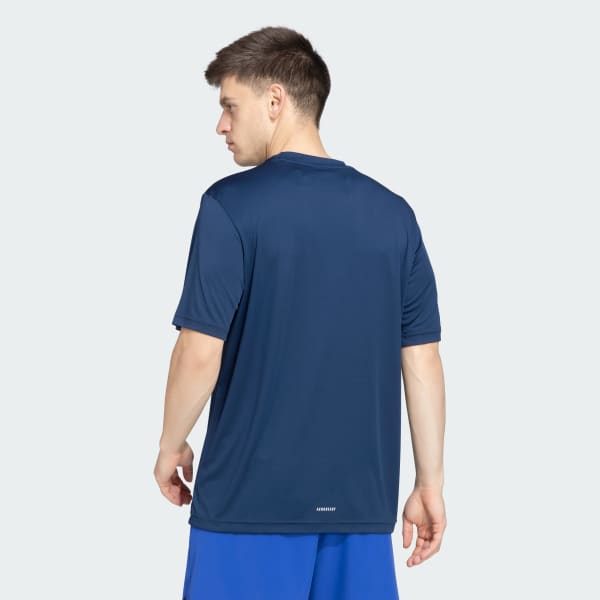 Blue Solid AEROREADY Training Workout Tee