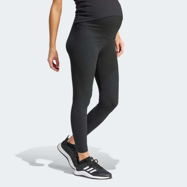 adidas Ribbed High-Waist 7/8 Leggings (Maternity) - Black | adidas UK