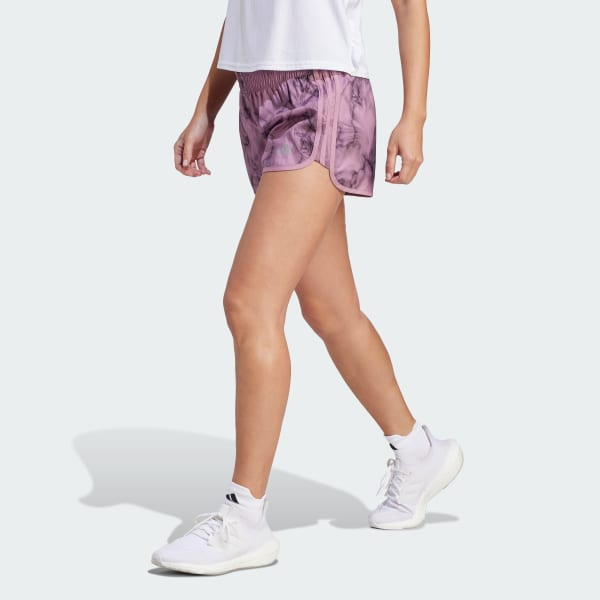 adidas Marathon 20 Allover Print Shorts (Plus Size) - Pink | Women's ...