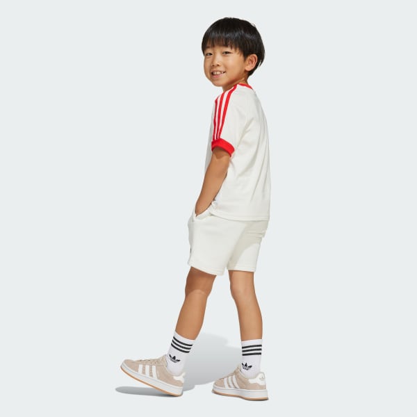 Putih Setelan Tee dan Celana Pendek Anak adidas Originals
