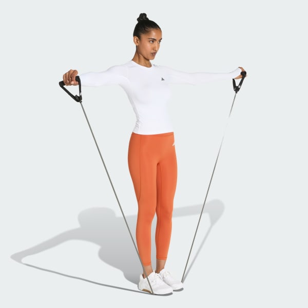 Laranja Leggings 7/8 Optime Essentials sem costura frontal