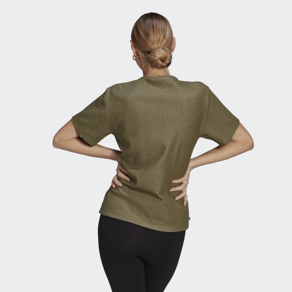 Green Two-Colored Ribbed Tee