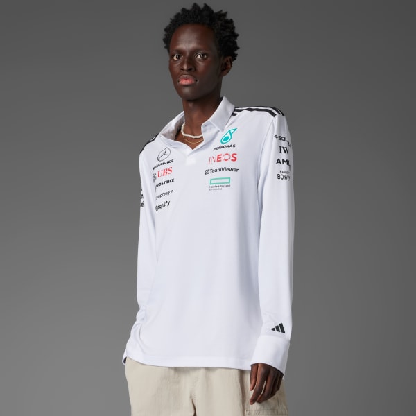 Branco Camisa Polo Manga Longa Mercedes - AMG Petronas Fórmula One Team