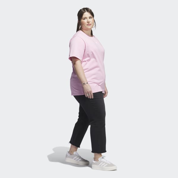 US Women\'s adidas adidas | Essentials (Plus Size) - Lifestyle Pink | Regular Adicolor Tee