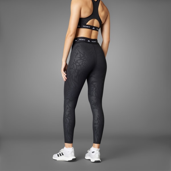Negro Mallas Estampadas Techfit 7/8