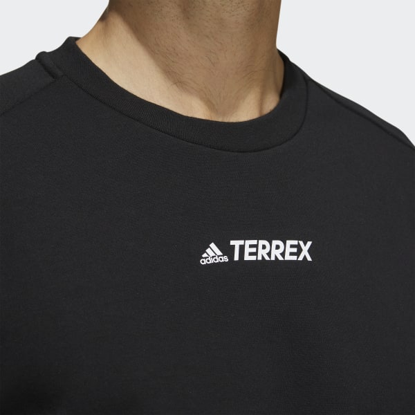 Negro Polera Terrex Logo Cuello Redondo (Unisex) FQZ10