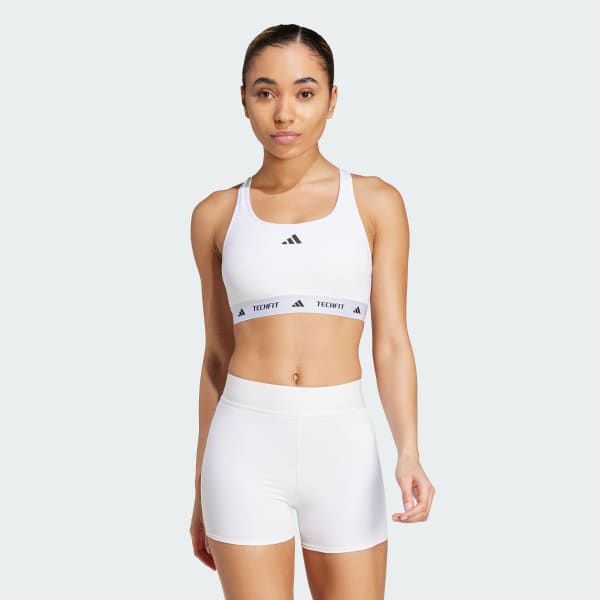 Bialy Biustonosz Techfit Medium-Support
