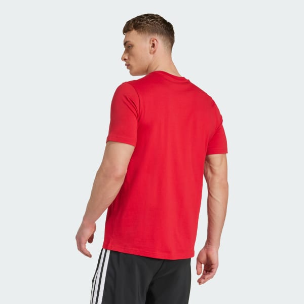 adidas Manchester United Seasonal Graphic Tee - Red | Free