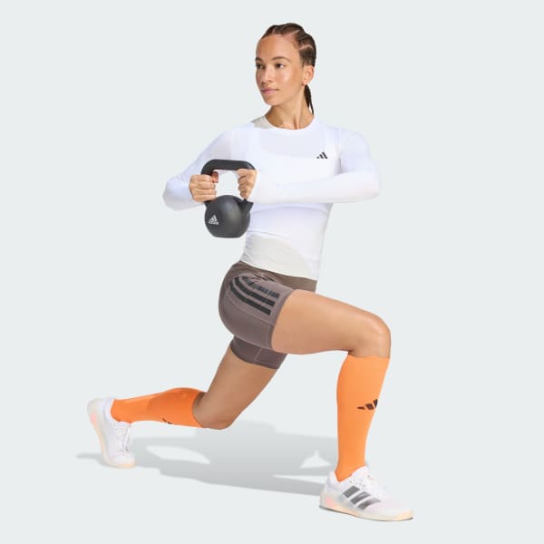 Gris licras cortas Optime 3 Rayas de Entrenamiento