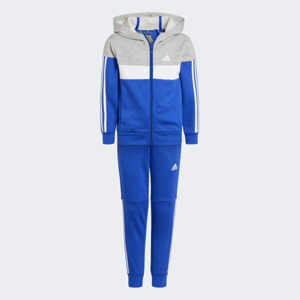 Blue and grey adidas tracksuit sales