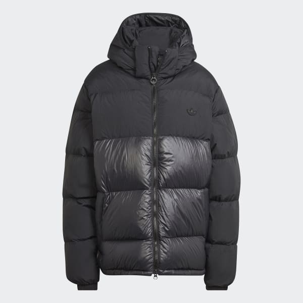 Zwart Down Regen Hooded Puffer Jack CT383