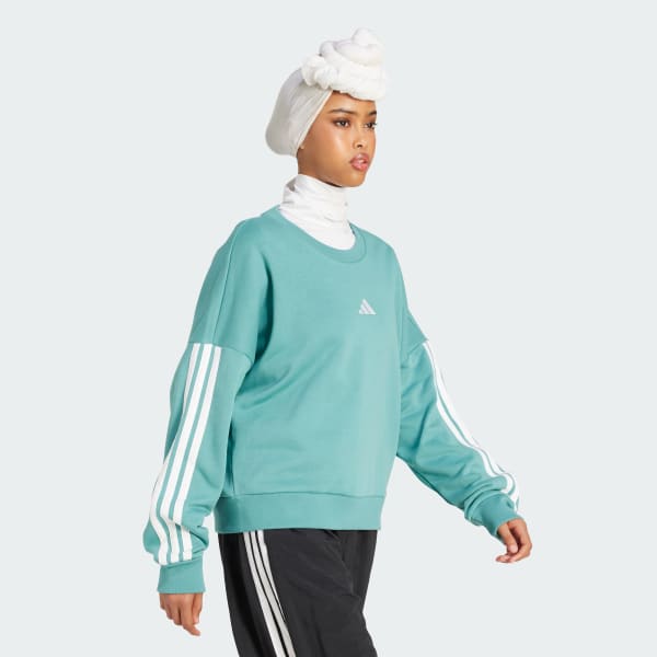 Turquesa Sudadera Essentials 3 Franjas Tela French Terry