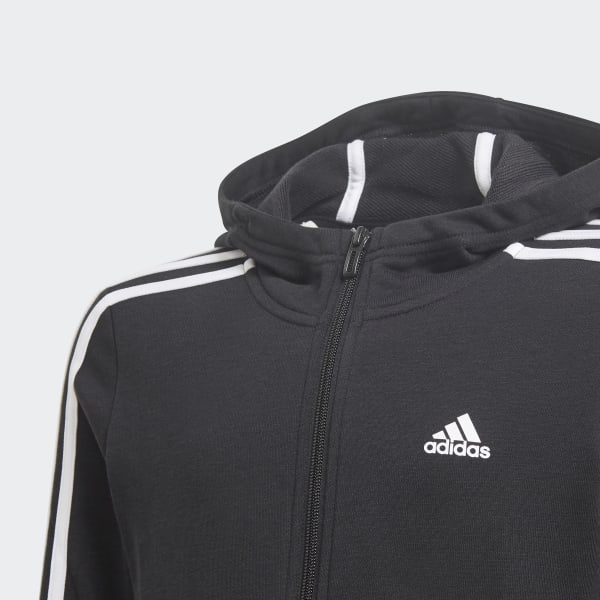 Adidas 3 stripe logo hot sale hoodie